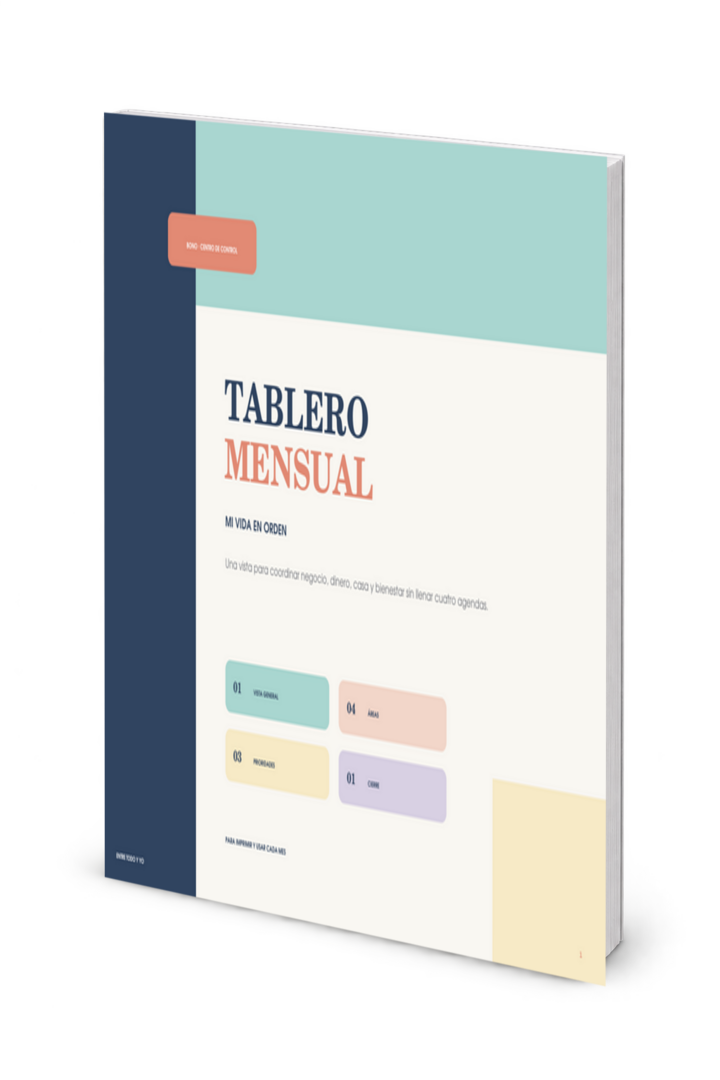 Portada del bono Tablero mensual: Mi vida en orden
