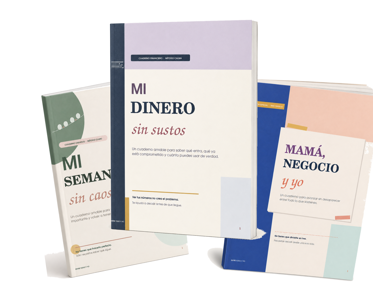 Los tres cuadernos de la colección Entre Todo y Yo